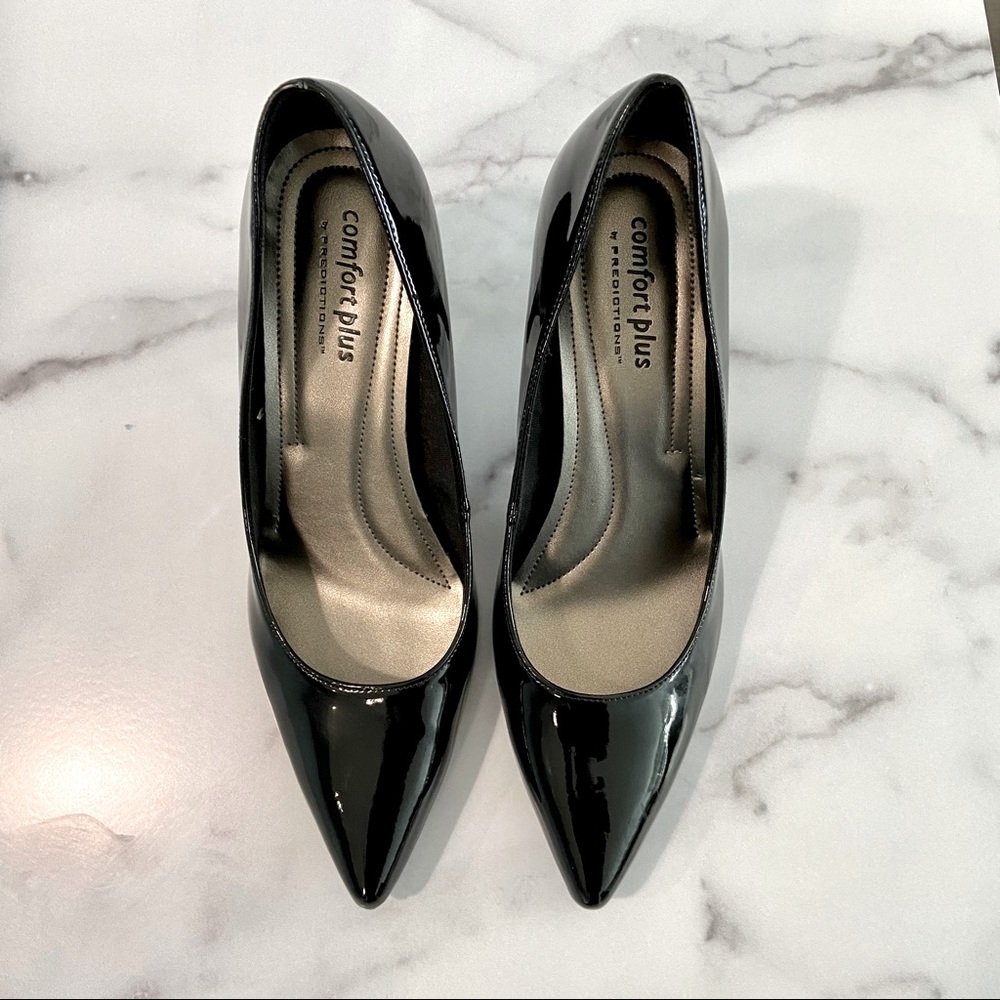 Black Pointy Toe Pump Comfort Plus Size 10